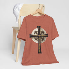 Load image into Gallery viewer, Golden & Black "Jesus is King" Cross - Short Sleeve T-Shirt