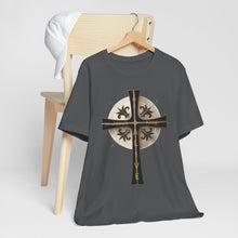 Load image into Gallery viewer, Golden & Black "Jesus is King" Cross - Short Sleeve T-Shirt