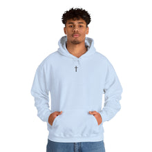 Load image into Gallery viewer, Back Design of Lightening & Clouds Cross - Unisex Heavy Blend™ Hooded Sweatshirt
