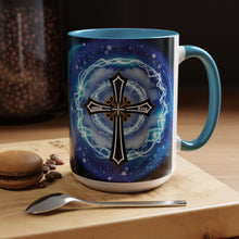 Load image into Gallery viewer, New! Lightning & Clouds Cross - Accent Coffee Mug (11, 15oz)