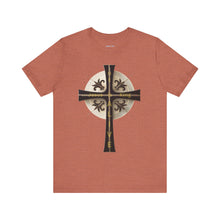 Load image into Gallery viewer, Golden & Black "Jesus is King" Cross - Unisex Short Sleeve T-Shirt