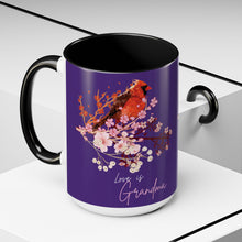 Load image into Gallery viewer, Red Cardinal & Flowers for Grandma - Accent Mug (11, 15oz)