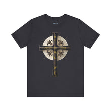 Load image into Gallery viewer, Golden & Black "Jesus is King" Cross - Unisex Short Sleeve T-Shirt