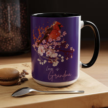 Load image into Gallery viewer, Red Cardinal & Flowers for Grandma - Accent Mug (11, 15oz)