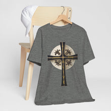Load image into Gallery viewer, Golden & Black "Jesus is King" Cross - Short Sleeve T-Shirt