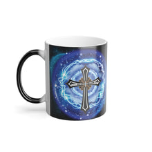 Load image into Gallery viewer, New! Lightning & Clouds Cross - Color Morphing Mug, 11oz