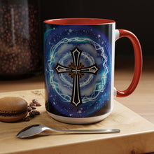 Load image into Gallery viewer, New! Lightning & Clouds Cross - Accent Coffee Mug (11, 15oz)
