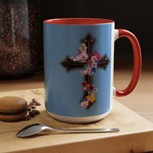 Load image into Gallery viewer, Flower Covered Cross - Accent Coffee Mug (11, 15oz)