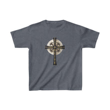 Load image into Gallery viewer, Golden & Black "Jesus is King" Cross - Kids Heavy Cotton™ Tee