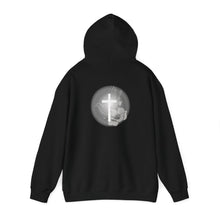 Load image into Gallery viewer, Back Design of White Dove Cross - Unisex Heavy Blend™ Hooded Sweatshirt