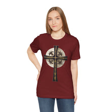 Load image into Gallery viewer, Golden & Black "Jesus is King" Cross - Unisex Short Sleeve T-Shirt
