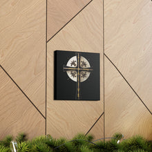 Load image into Gallery viewer, Golden & Black "Jesus is King" Cross - Canvas Wall Art