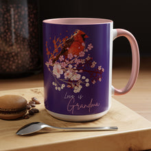 Load image into Gallery viewer, Red Cardinal & Flowers for Grandma - Accent Mug (11, 15oz)