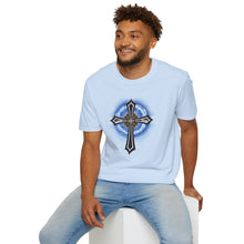 Load image into Gallery viewer, Lightning & Clouds Cross - Unisex Softstyle T-Shirt