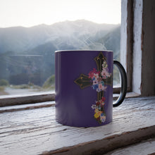 Load image into Gallery viewer, Flower Covered Cross - Color Morphing Mug, 11oz