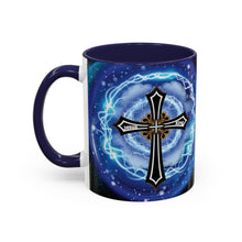 Load image into Gallery viewer, New! Lightning & Clouds Cross - Accent Coffee Mug (11, 15oz)