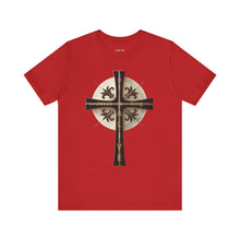 Load image into Gallery viewer, Golden & Black "Jesus is King" Cross - Unisex Short Sleeve T-Shirt