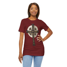 Load image into Gallery viewer, Golden & Black "Jesus is King" Cross - Unisex Short Sleeve T-Shirt