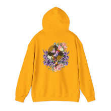 Load image into Gallery viewer, Back Design of NEW! Flower Covered Cross - Unisex Heavy Blend™ Hooded Sweatshirt