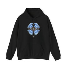 Load image into Gallery viewer, Lightning & Clouds Cross - Unisex Heavy Blend™ Hooded Sweatshirt