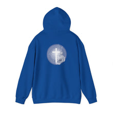 Load image into Gallery viewer, Back Design of White Dove Cross - Unisex Heavy Blend™ Hooded Sweatshirt