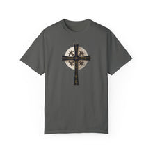 Load image into Gallery viewer, Golden & Black Cross "Jesus is King" - Unisex Garment-Dyed T-shirt