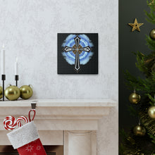 Load image into Gallery viewer, Lightning and Clouds Cross - Canvas Wall Art