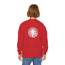 Load image into Gallery viewer, White Dove Cross - Youth Crewneck Sweatshirt