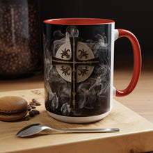 Load image into Gallery viewer, New! Golden & Black "Jesus is King" Cross - Accent Coffee Mug (11, 15oz)
