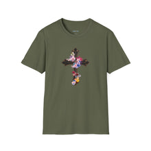 Load image into Gallery viewer, Flower Covered Cross - Unisex Softstyle T-Shirt