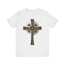 Load image into Gallery viewer, Golden & Black "Jesus is King" Cross - Unisex Short Sleeve T-Shirt