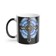 Load image into Gallery viewer, Lightning & Clouds Cross - Color Morphing Mug, 11oz