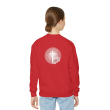 Load image into Gallery viewer, White Dove Cross - Youth Crewneck Sweatshirt