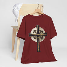 Load image into Gallery viewer, Golden & Black "Jesus is King" Cross - Short Sleeve T-Shirt
