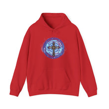 Load image into Gallery viewer, New! Lightning & Clouds Cross - Unisex Heavy Blend™ Hooded Sweatshirt