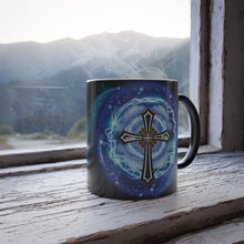 Load image into Gallery viewer, New! Lightning & Clouds Cross - Color Morphing Mug, 11oz