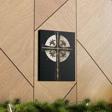 Load image into Gallery viewer, Golden & Black "Jesus is King" Cross - Canvas Wall Art