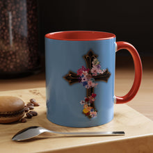 Load image into Gallery viewer, Flower Covered Cross - Accent Coffee Mug (11, 15oz)