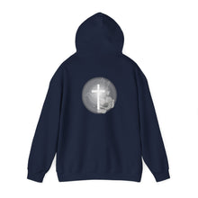 Load image into Gallery viewer, Back Design of White Dove Cross - Unisex Heavy Blend™ Hooded Sweatshirt