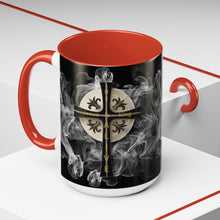 Load image into Gallery viewer, New! Golden & Black "Jesus is King" Cross - Accent Coffee Mug (11, 15oz)