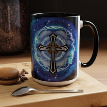 Load image into Gallery viewer, New! Lightning & Clouds Cross - Accent Coffee Mug (11, 15oz)
