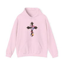 Load image into Gallery viewer, Flower Covered Cross - Unisex Heavy Blend™ Hooded Sweatshirt