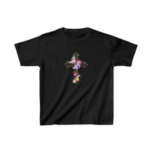 Load image into Gallery viewer, Flower Covered Cross - Kids Heavy Cotton™ Tee