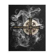Load image into Gallery viewer, Golden & Black "Jesus is King" Cross - Puzzle (120, 252, 500-Piece)