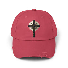 Load image into Gallery viewer, Golden & Black "Jesus is King" Cross - Cotton Distressed Cap