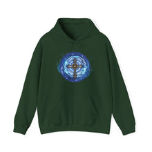 Load image into Gallery viewer, New! Lightning & Clouds Cross - Unisex Heavy Blend™ Hooded Sweatshirt