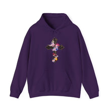 Load image into Gallery viewer, Flower Covered Cross - Unisex Heavy Blend™ Hooded Sweatshirt