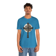Load image into Gallery viewer, Golden & Black "Jesus is King" Cross - Mens Graphic T-Shirt