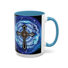 Load image into Gallery viewer, New! Lightning & Clouds Cross - Accent Coffee Mug (11, 15oz)