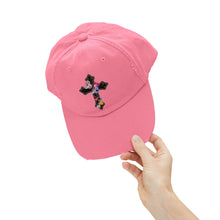 Load image into Gallery viewer, Flower Covered Cross - Cotton Distressed Cap
